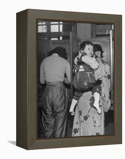 People Voting During Japanese Elections-Alfred Eisenstaedt-Framed Premier Image Canvas