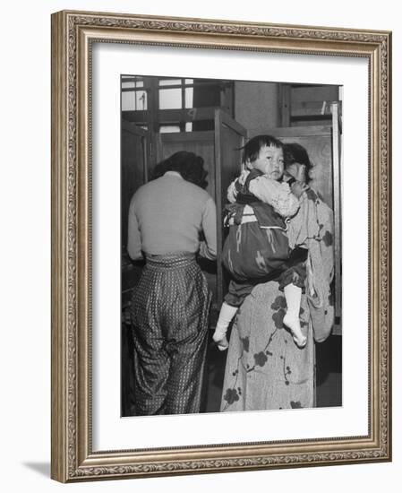 People Voting During Japanese Elections-Alfred Eisenstaedt-Framed Photographic Print