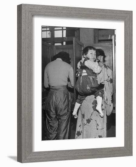 People Voting During Japanese Elections-Alfred Eisenstaedt-Framed Photographic Print