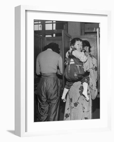 People Voting During Japanese Elections-Alfred Eisenstaedt-Framed Photographic Print