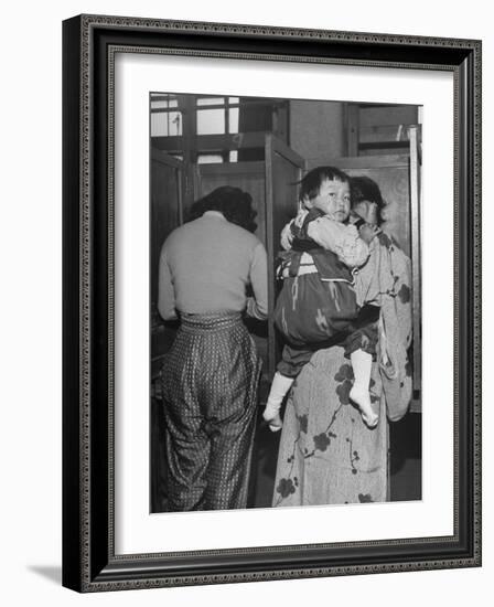 People Voting During Japanese Elections-Alfred Eisenstaedt-Framed Photographic Print