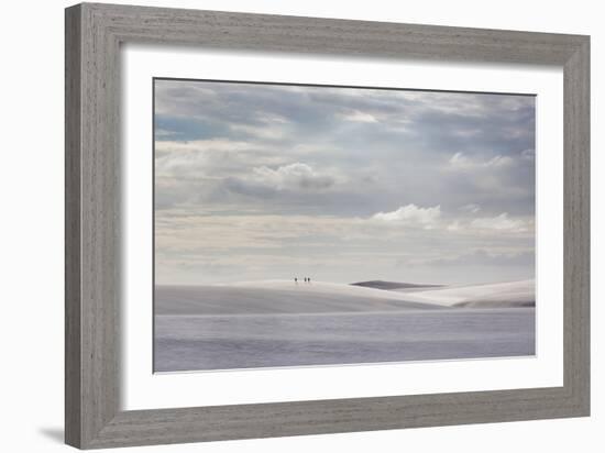 People Walk across the Dunes in Brazil's Lencois Maranhenses National Park-Alex Saberi-Framed Photographic Print