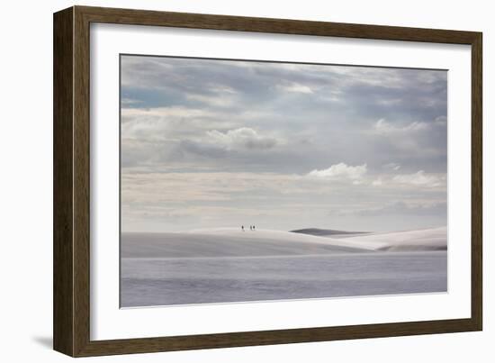 People Walk across the Dunes in Brazil's Lencois Maranhenses National Park-Alex Saberi-Framed Photographic Print