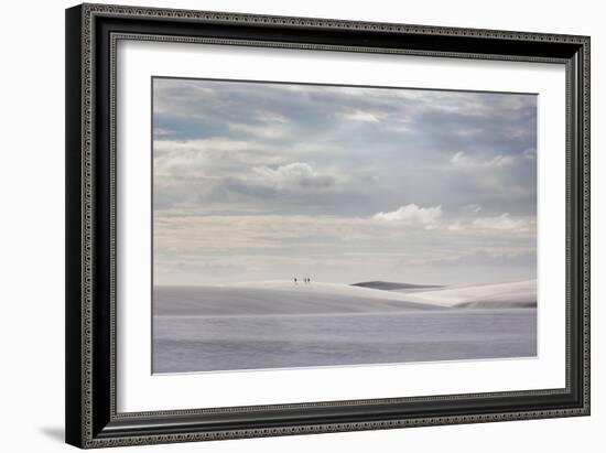 People Walk across the Dunes in Brazil's Lencois Maranhenses National Park-Alex Saberi-Framed Photographic Print