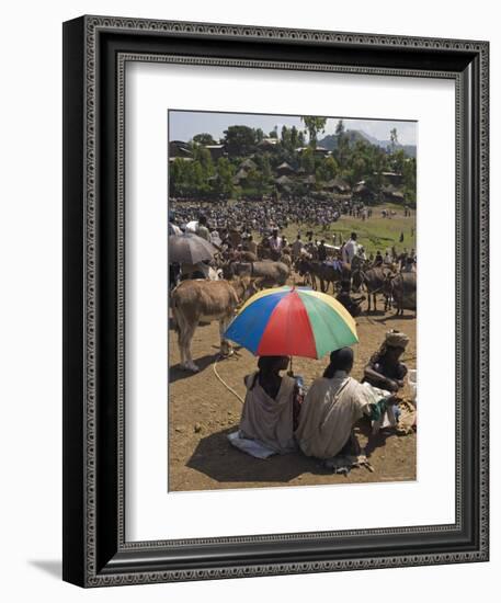 People Walk for Days to Trade in This Famous Weekly Market, Ethiopia-Gavin Hellier-Framed Photographic Print