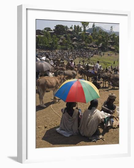 People Walk for Days to Trade in This Famous Weekly Market, Ethiopia-Gavin Hellier-Framed Photographic Print