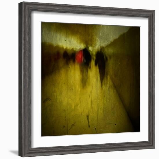 People Walking Along a Tunnel-Luis Beltran-Framed Photographic Print