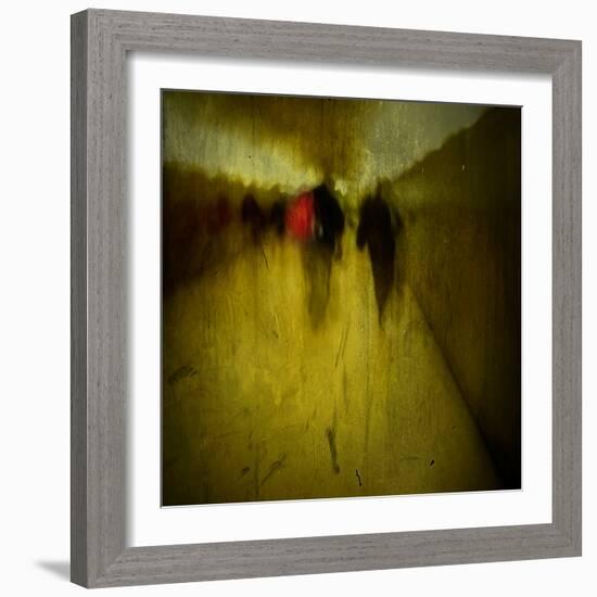 People Walking Along a Tunnel-Luis Beltran-Framed Photographic Print