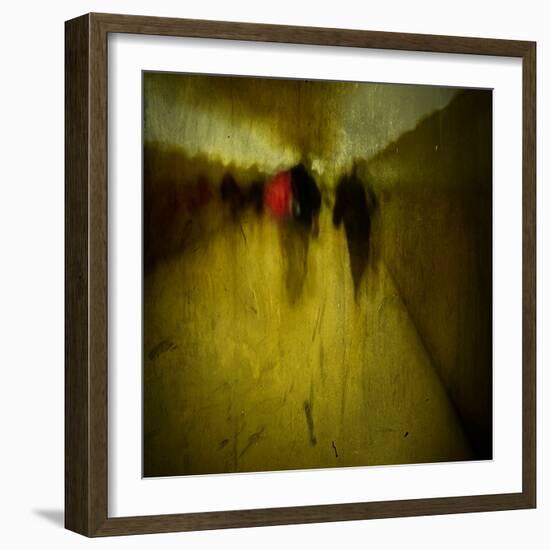 People Walking Along a Tunnel-Luis Beltran-Framed Photographic Print