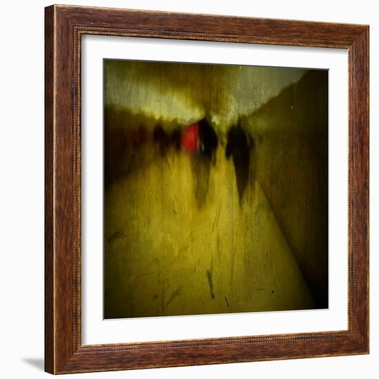 People Walking Along a Tunnel-Luis Beltran-Framed Photographic Print