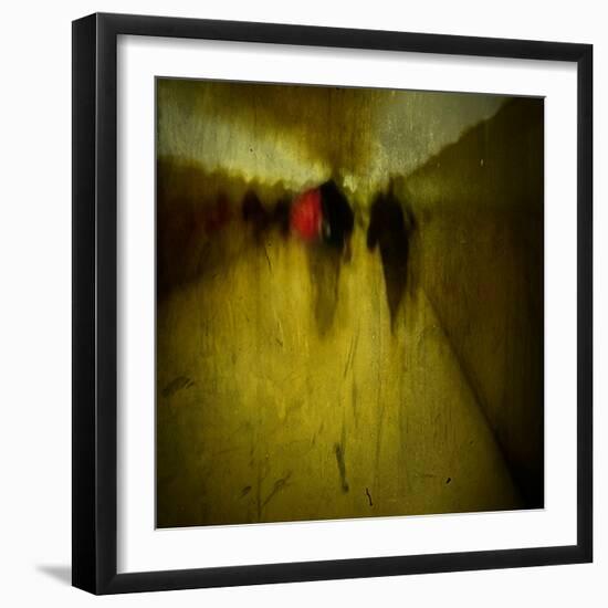 People Walking Along a Tunnel-Luis Beltran-Framed Photographic Print