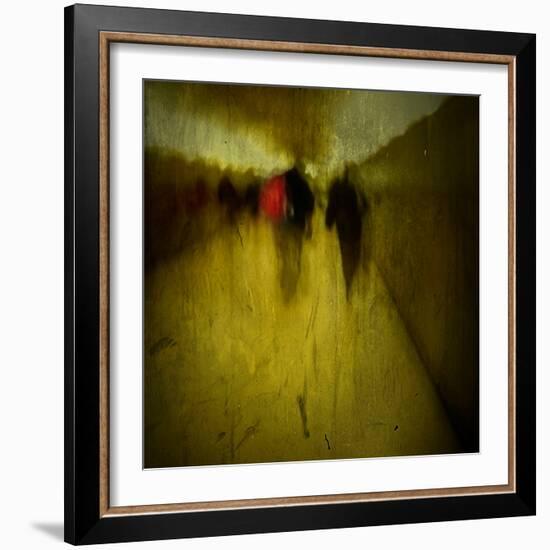 People Walking Along a Tunnel-Luis Beltran-Framed Photographic Print