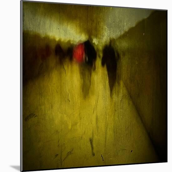 People Walking Along a Tunnel-Luis Beltran-Mounted Photographic Print