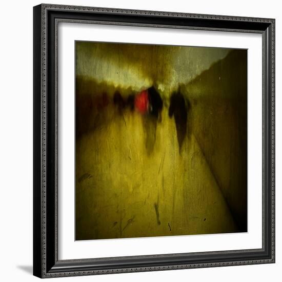 People Walking Along a Tunnel-Luis Beltran-Framed Photographic Print
