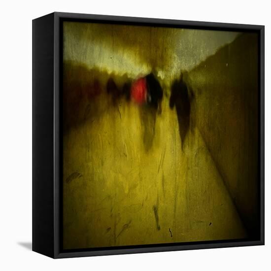 People Walking Along a Tunnel-Luis Beltran-Framed Premier Image Canvas