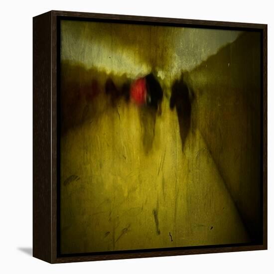 People Walking Along a Tunnel-Luis Beltran-Framed Premier Image Canvas