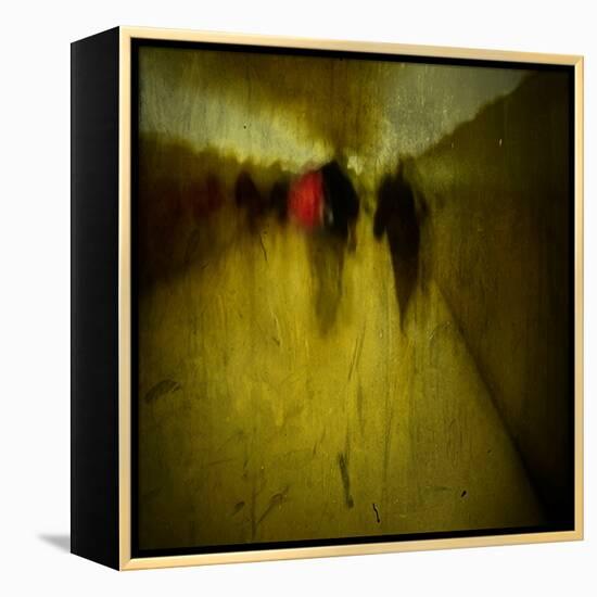 People Walking Along a Tunnel-Luis Beltran-Framed Premier Image Canvas