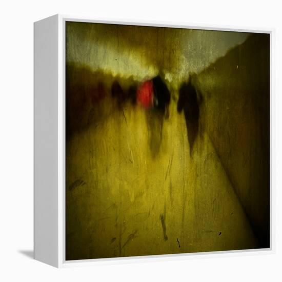 People Walking Along a Tunnel-Luis Beltran-Framed Premier Image Canvas