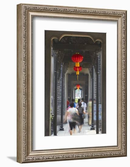 People Walking Along Corridor at Chen Clan Academy, Guangzhou, Guangdong, China, Asia-Ian Trower-Framed Photographic Print
