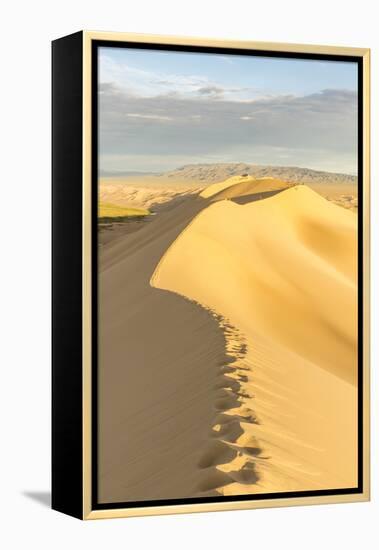 People walking on Khongor sand dunes in Gobi Gurvan Saikhan National Park, Sevrei district, South G-Francesco Vaninetti-Framed Premier Image Canvas