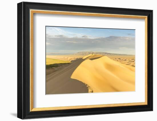 People walking on Khongor sand dunes in Gobi Gurvan Saikhan National Park, Sevrei district, South G-Francesco Vaninetti-Framed Photographic Print