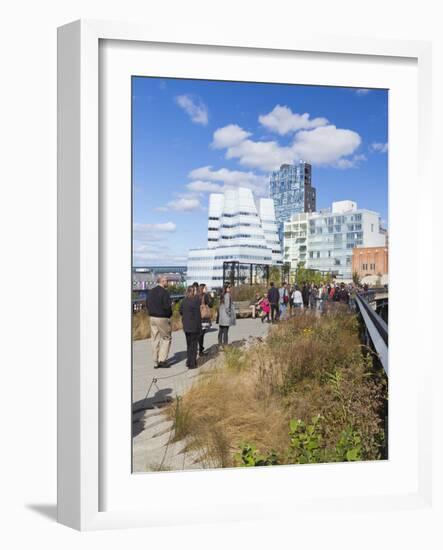 People Walking on the High Line, a One Mile New York City Park, New York, United States of America,-Gavin Hellier-Framed Photographic Print