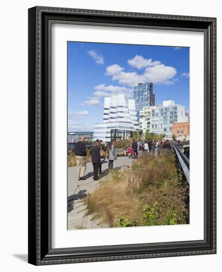 People Walking on the High Line, a One Mile New York City Park, New York, United States of America,-Gavin Hellier-Framed Photographic Print