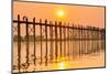 People walking on U-Bein bridge over Taung Tha Man Lake at sunset, Amarapura, Mandalay, Myanmar-Jan Miracky-Mounted Photographic Print