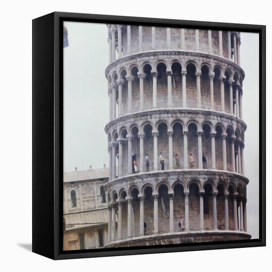 People Walking on Upper Levels of the Tower of Pisa-Ralph Crane-Framed Premier Image Canvas