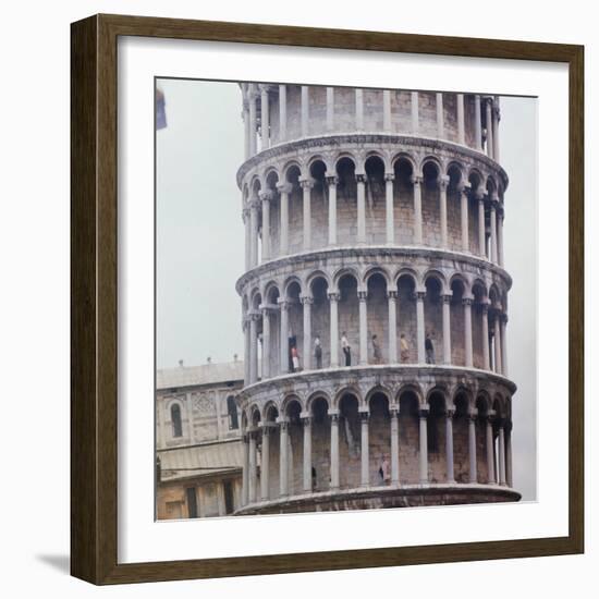 People Walking on Upper Levels of the Tower of Pisa-Ralph Crane-Framed Photographic Print