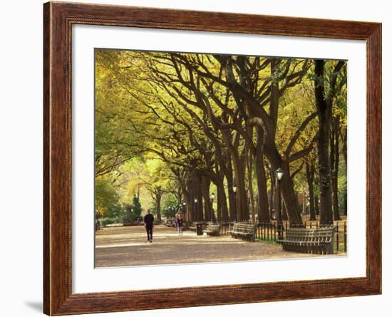 People Walking Through Central Park in Autumn, NYC-Walter Bibikow-Framed Photographic Print