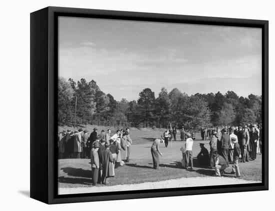 People Watching a Golf Tournament-null-Framed Premier Image Canvas