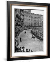 People Watching Horse Race that Is Traditional Part of the Palio Celebration-Walter Sanders-Framed Photographic Print