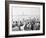 People Waving to the Statue of Liberty-null-Framed Photographic Print