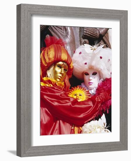 People Wearing Masked Carnival Costumes, Venice Carnival, Venice, Veneto, Italy-Bruno Morandi-Framed Photographic Print