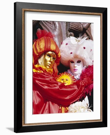 People Wearing Masked Carnival Costumes, Venice Carnival, Venice, Veneto, Italy-Bruno Morandi-Framed Photographic Print