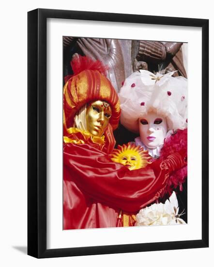 People Wearing Masked Carnival Costumes, Venice Carnival, Venice, Veneto, Italy-Bruno Morandi-Framed Photographic Print