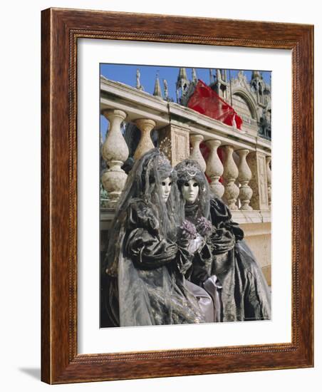 People Wearing Masked Carnival Costumes, Venice Carnival, Venice, Veneto, Italy-Bruno Morandi-Framed Photographic Print