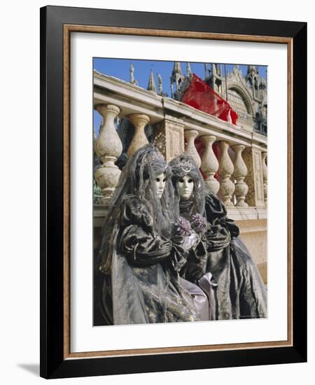 People Wearing Masked Carnival Costumes, Venice Carnival, Venice, Veneto, Italy-Bruno Morandi-Framed Photographic Print