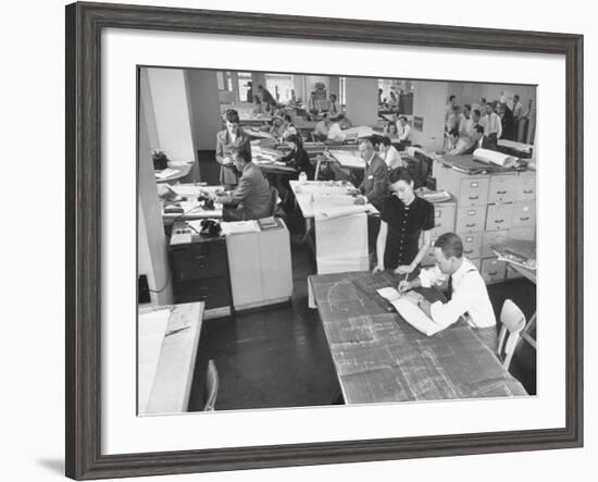 People Working in a Drafting Room-Bernard Hoffman-Framed Photographic Print