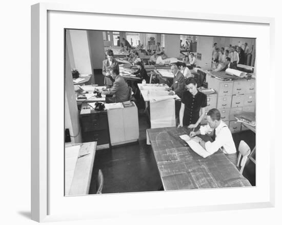 People Working in a Drafting Room-Bernard Hoffman-Framed Photographic Print