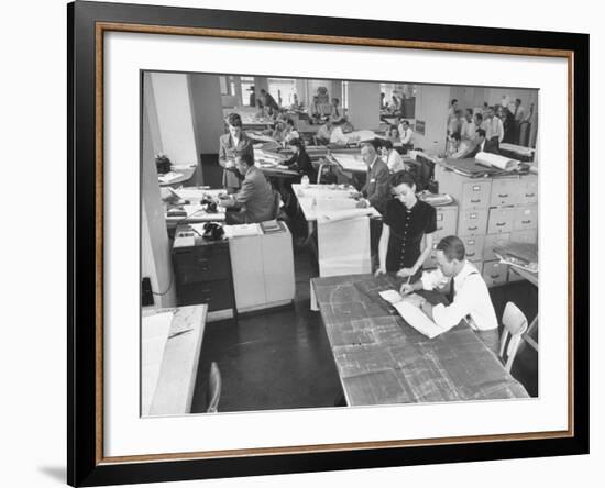 People Working in a Drafting Room-Bernard Hoffman-Framed Photographic Print