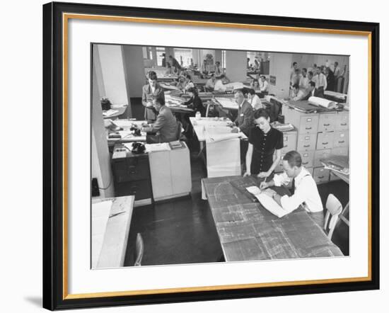 People Working in a Drafting Room-Bernard Hoffman-Framed Photographic Print