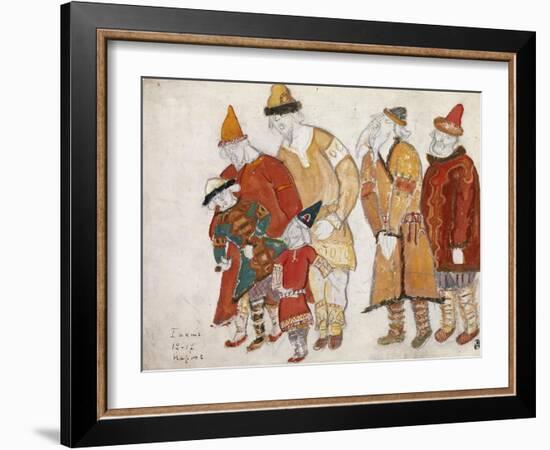 Peoples. Costume Design for the Opera Prince Igor by A. Borodin, 1914-Nicholas Roerich-Framed Giclee Print