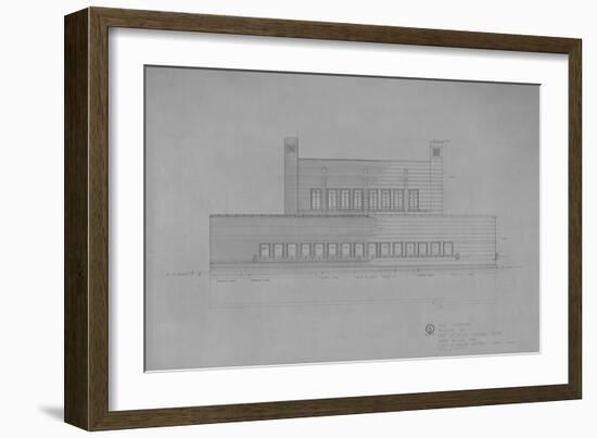 Peoples Savings Bank, Cedar Rapids, Iowa: East Elevation, 1909-11-Louis Sullivan-Framed Giclee Print