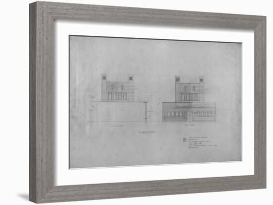 Peoples Savings Bank, Cedar Rapids, Iowa: North and South Elevations, 1909-11-Louis Sullivan-Framed Giclee Print