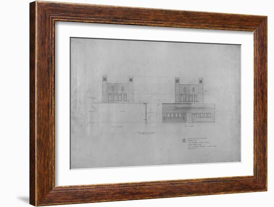 Peoples Savings Bank, Cedar Rapids, Iowa: North and South Elevations, 1909-11-Louis Sullivan-Framed Giclee Print