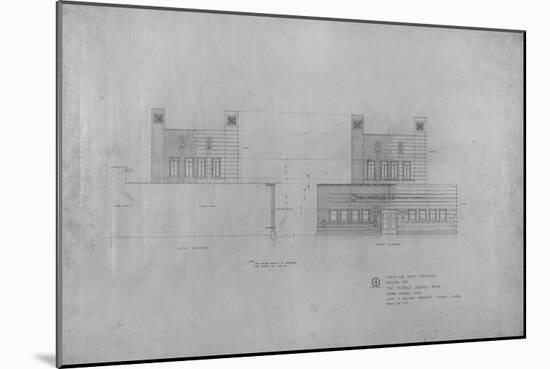 Peoples Savings Bank, Cedar Rapids, Iowa: North and South Elevations, 1909-11-Louis Sullivan-Mounted Giclee Print