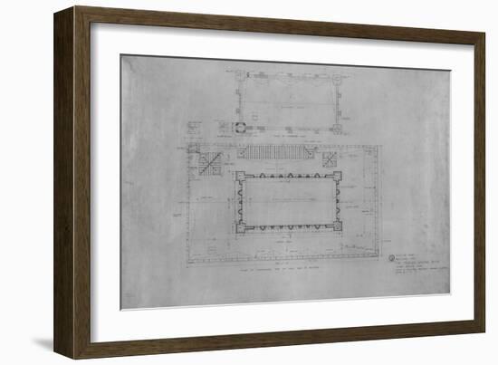 Peoples Savings Bank, Cedar Rapids, Iowa: Roof Plan, 1909-11-Louis Sullivan-Framed Giclee Print