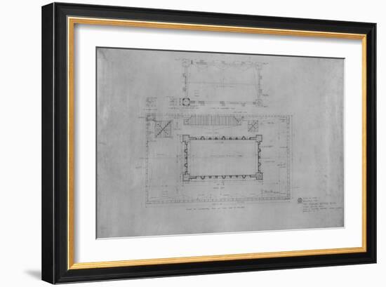 Peoples Savings Bank, Cedar Rapids, Iowa: Roof Plan, 1909-11-Louis Sullivan-Framed Giclee Print